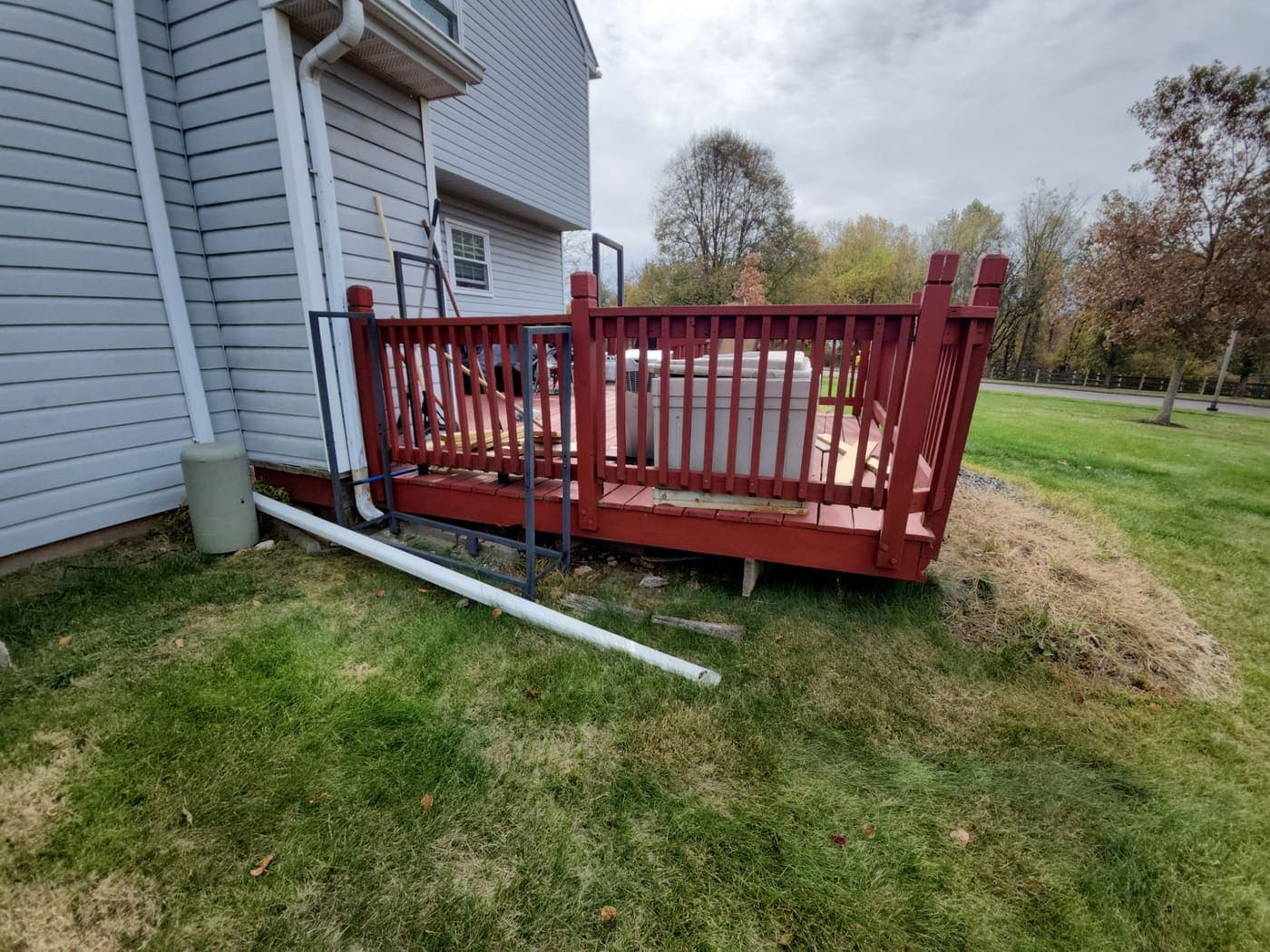 Backyard deck rebuild — before