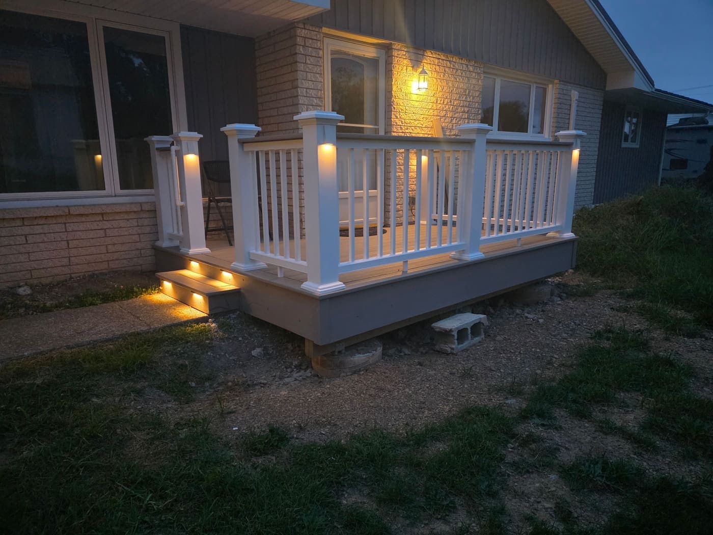 New porch & lighting — after