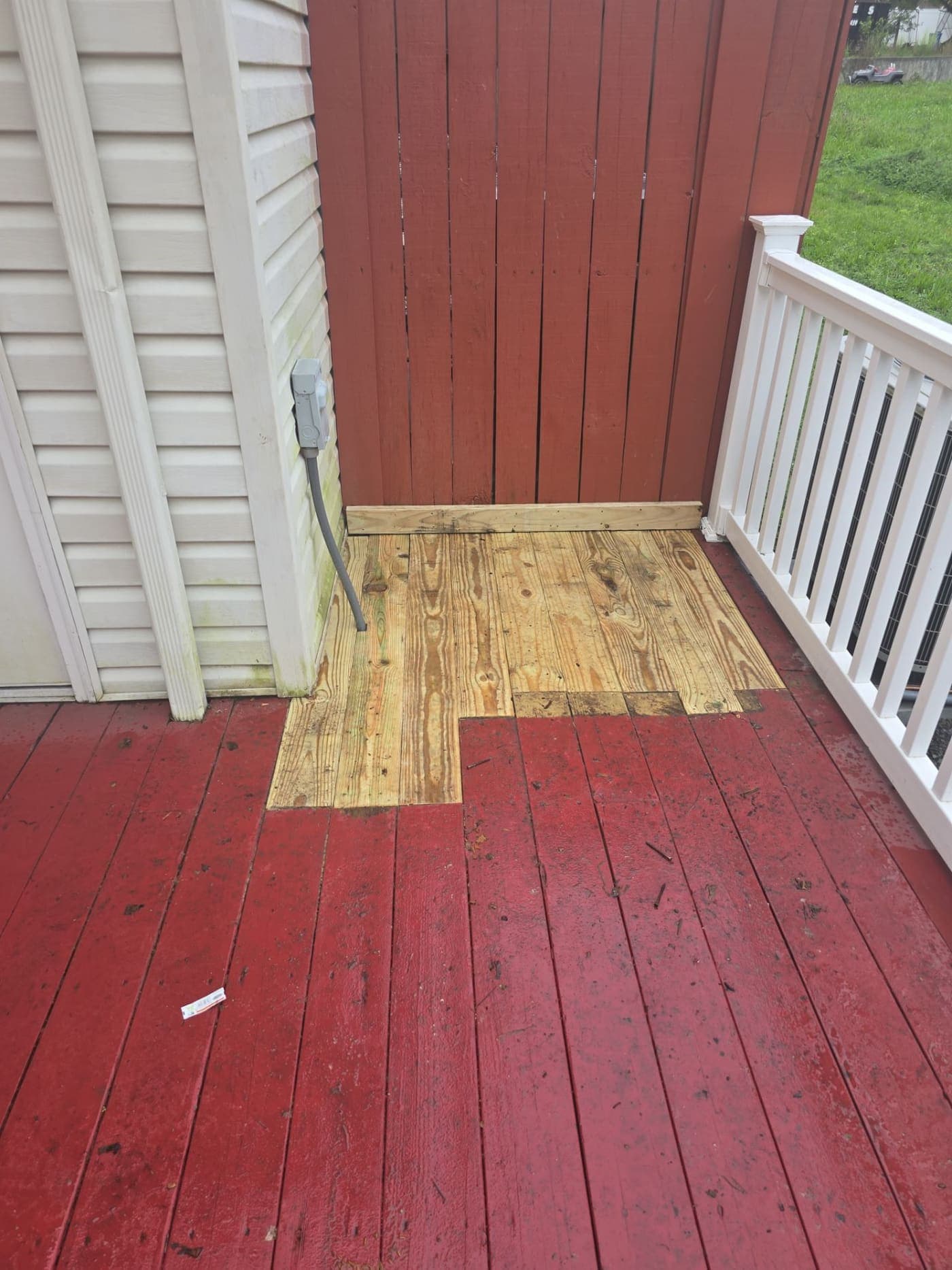 Deck board repair — after